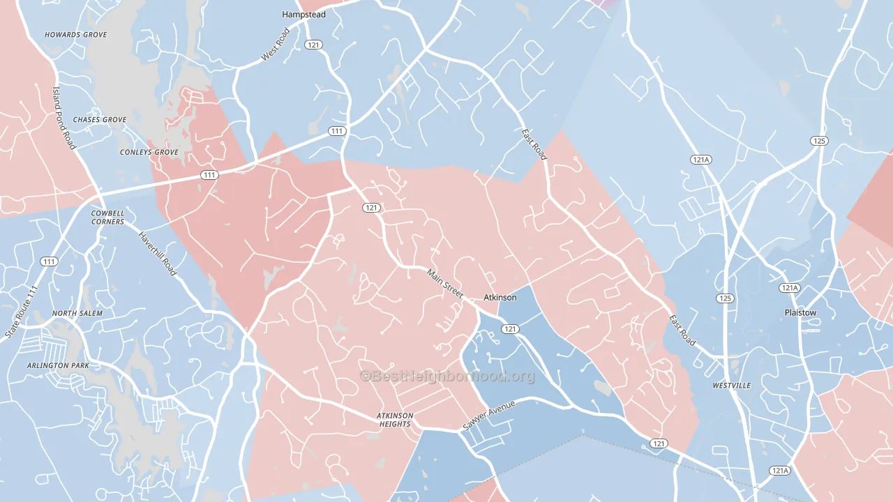 Atkinson, NH block-group political-lean map