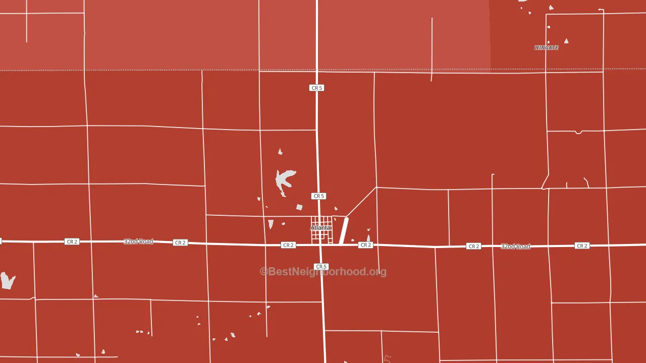 Atlanta, KS block-group political-lean map