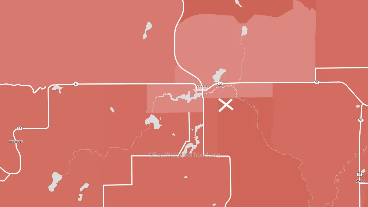 Atlanta, MI block-group political-lean map