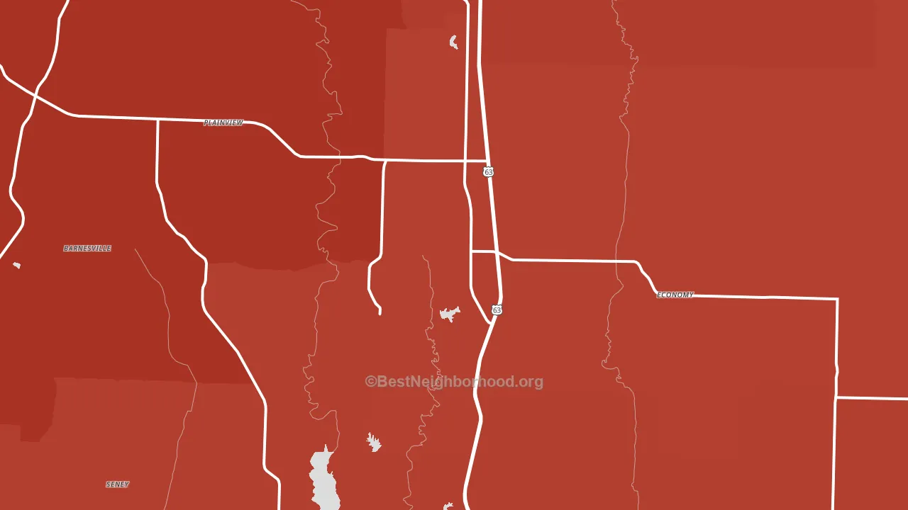 Atlanta, MO block-group political-lean map
