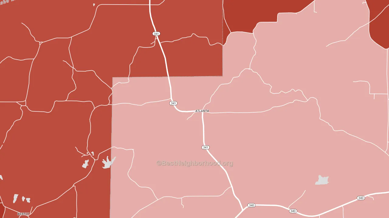 Atlanta, MS block-group political-lean map