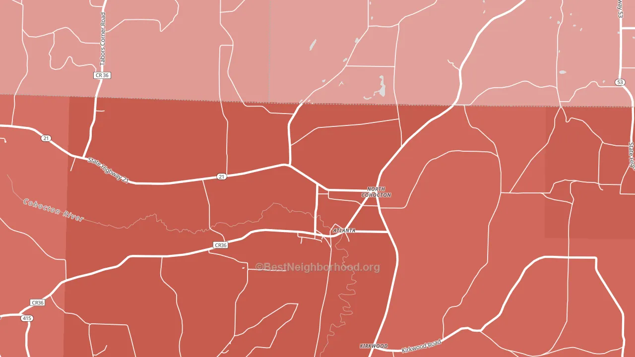 Atlanta, NY block-group political-lean map