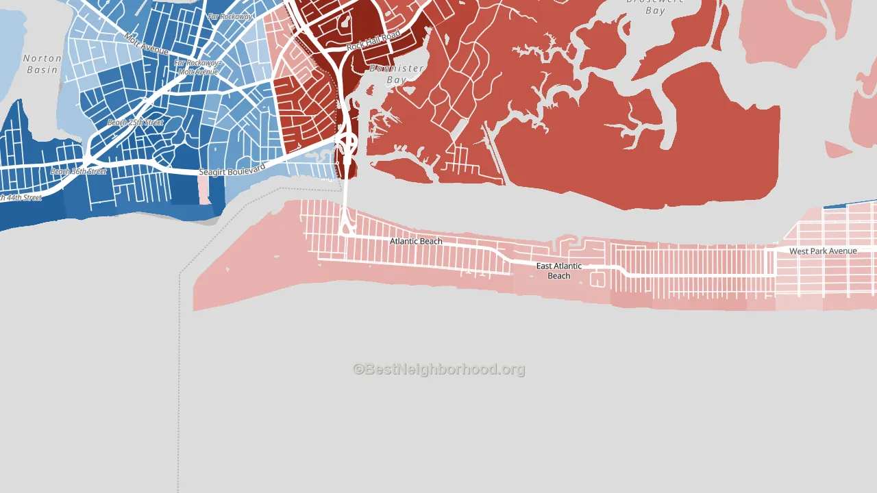 Atlantic Beach, NY block-group political-lean map
