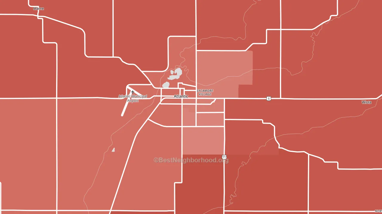 Atlantic, IA block-group political-lean map