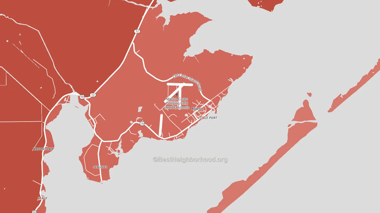 Atlantic, NC block-group political-lean map