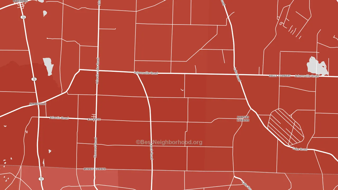 Atlantic, PA block-group political-lean map