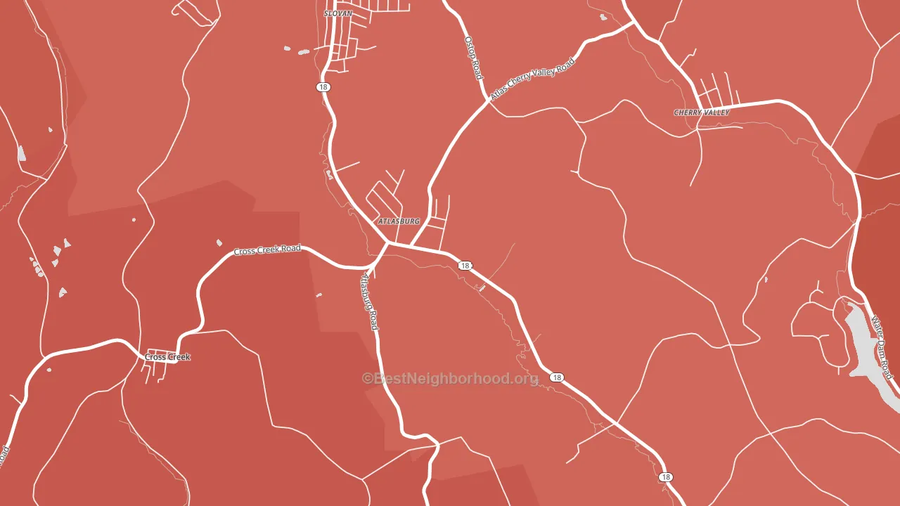 Atlasburg, PA block-group political-lean map