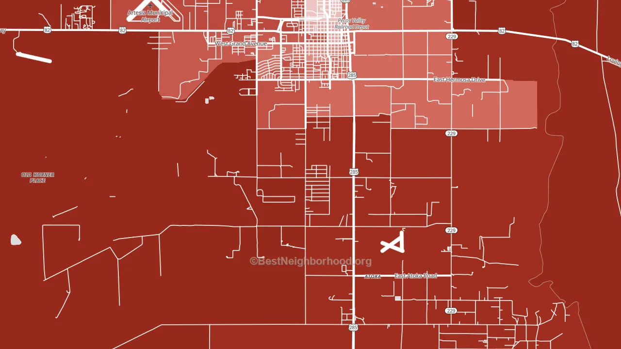 Atoka, NM block-group political-lean map