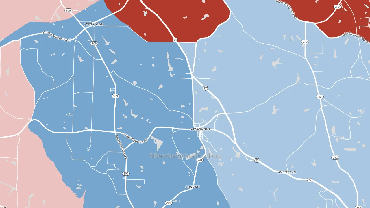 Attapulgus, GA block-group political-lean map
