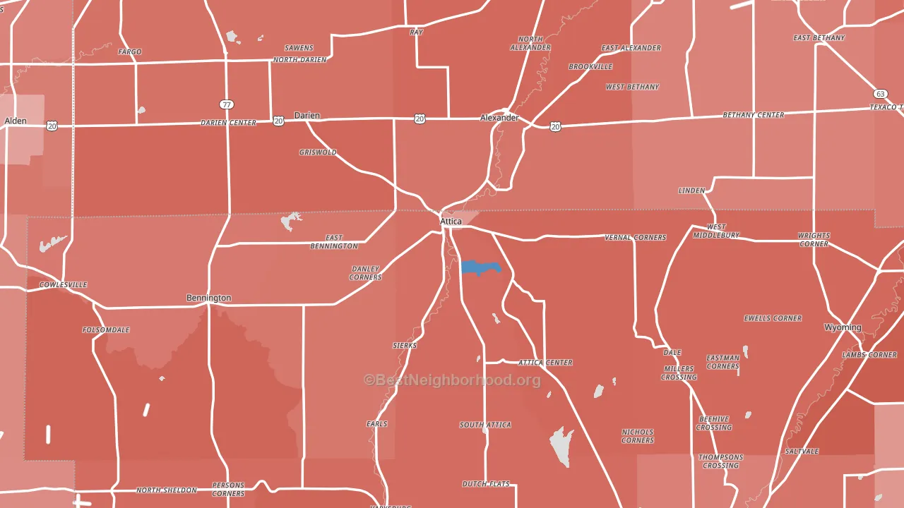Attica, NY block-group political-lean map
