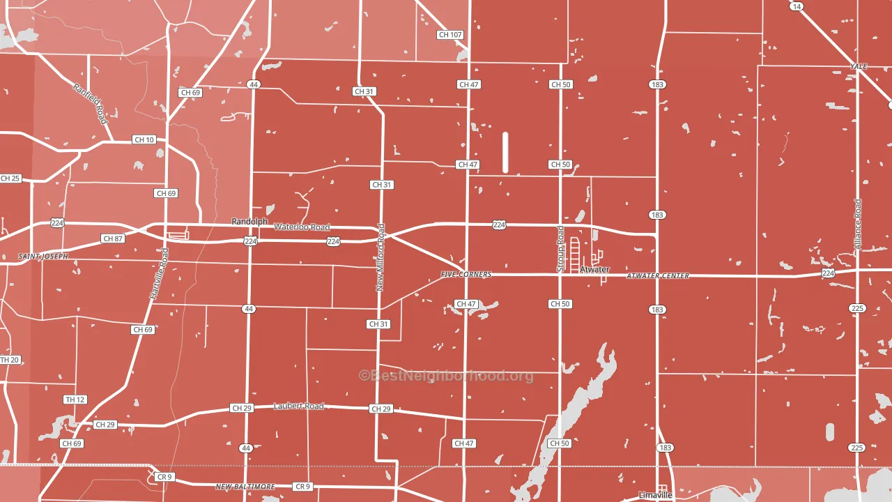 Atwater, OH block-group political-lean map
