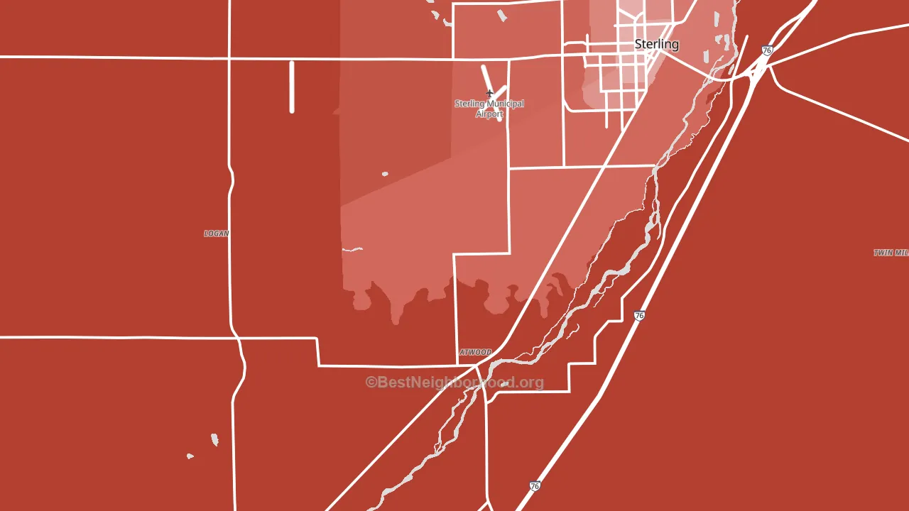 Atwood, CO block-group political-lean map
