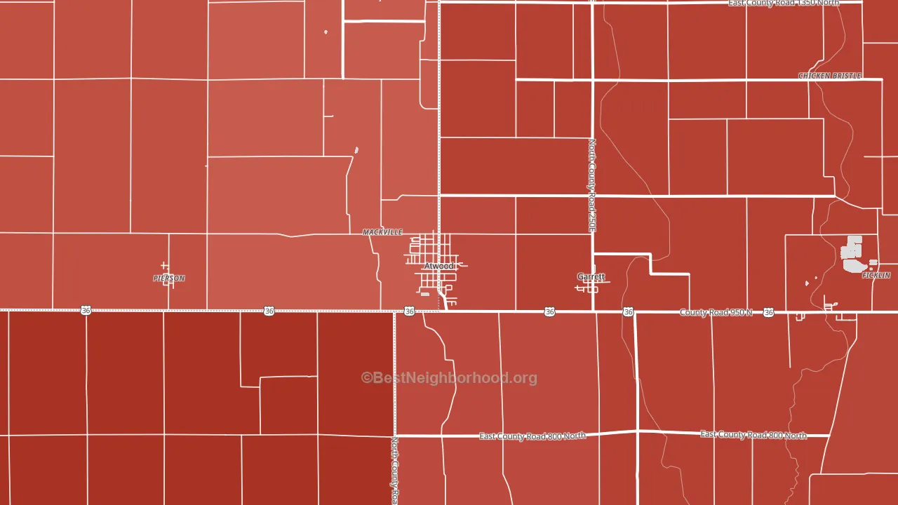 Atwood, IL block-group political-lean map