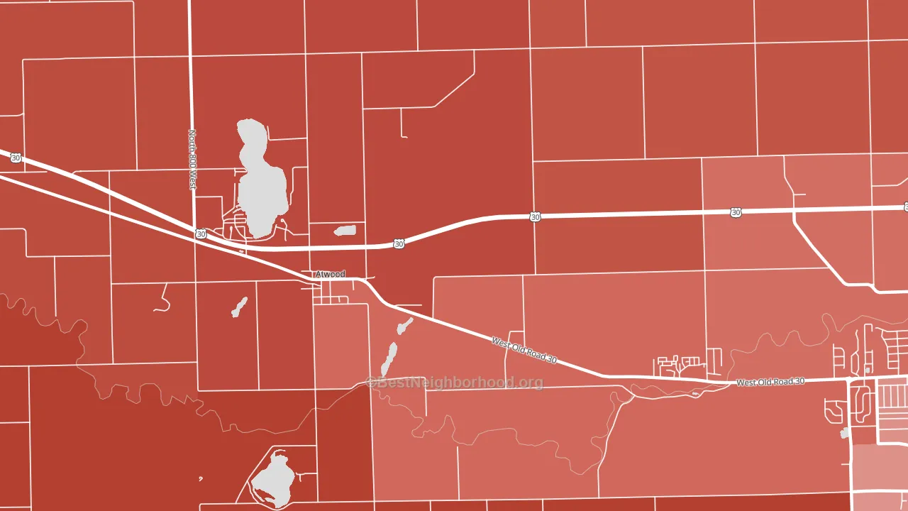 Atwood, IN block-group political-lean map