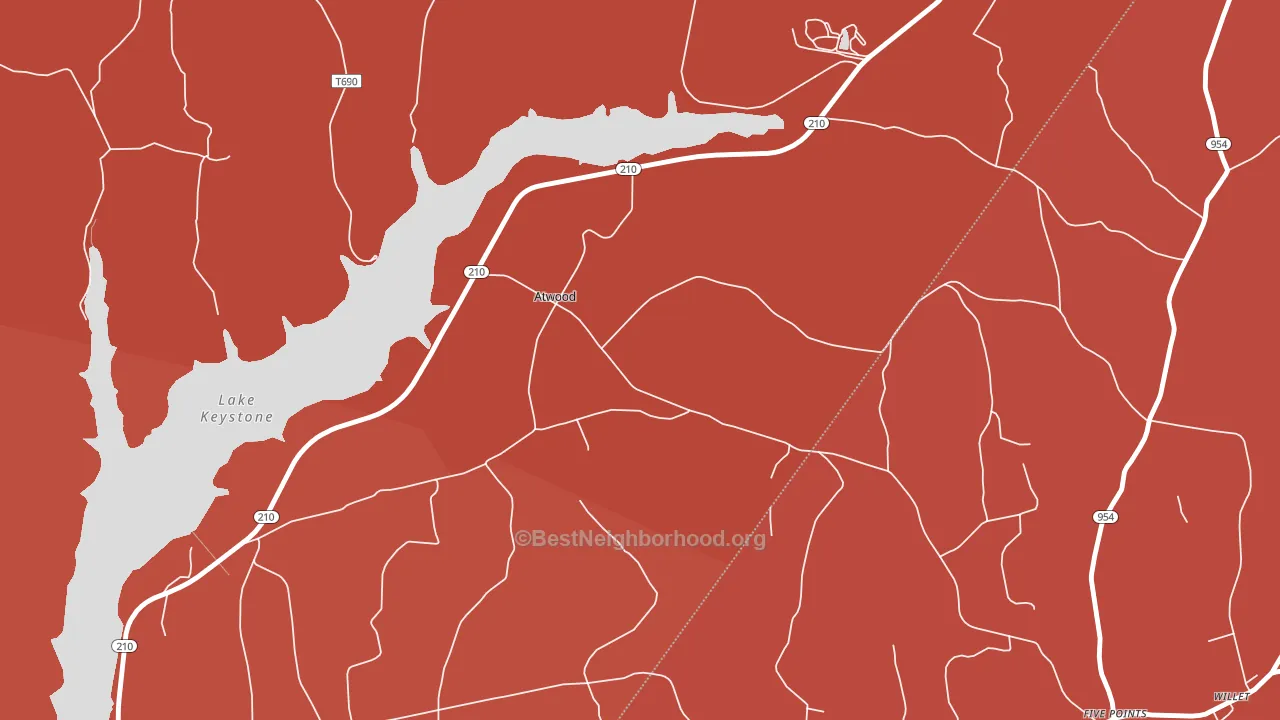 Atwood, PA block-group political-lean map