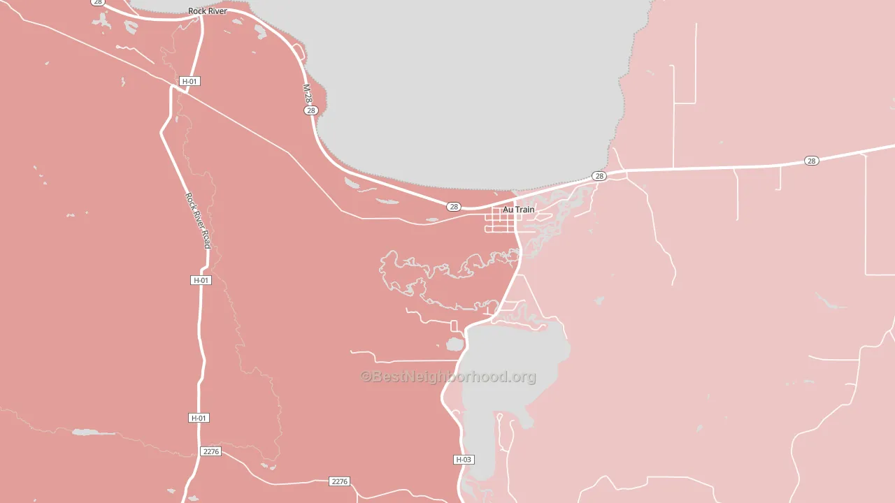 Au Train, MI block-group political-lean map