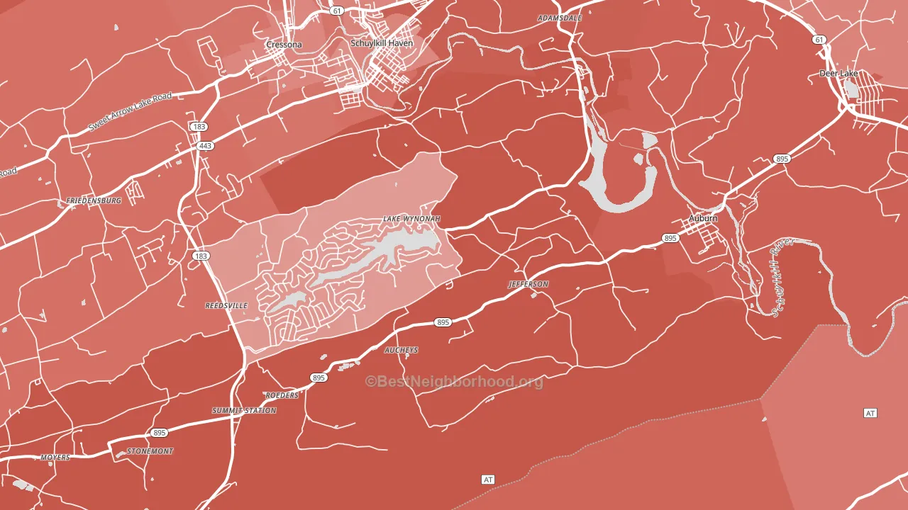 Auburn, PA block-group political-lean map