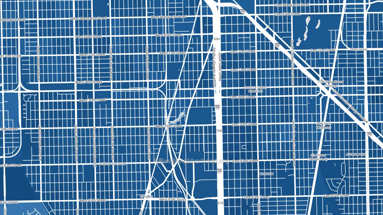 Auburn Park, Chicago, IL block-group political-lean map