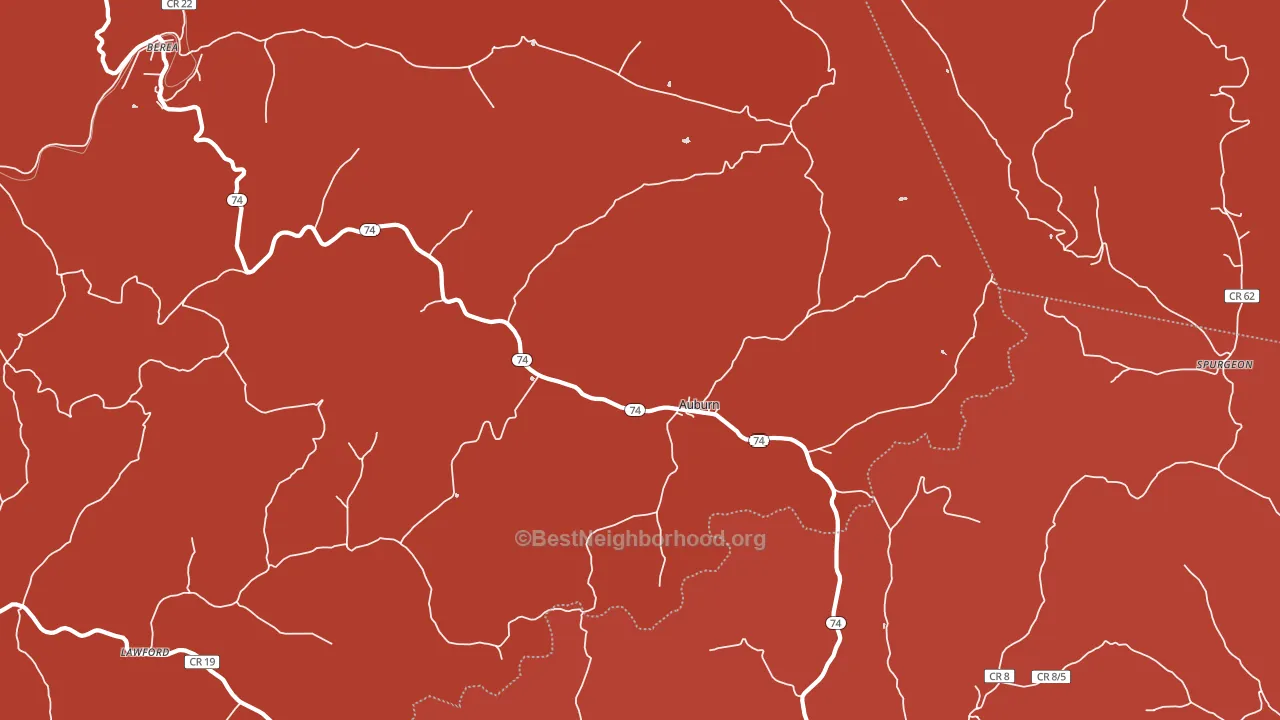 Auburn, WV block-group political-lean map