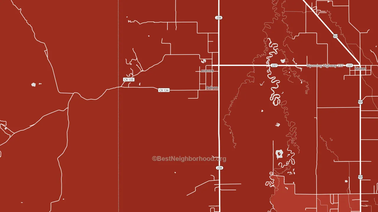 Auburn, WY block-group political-lean map