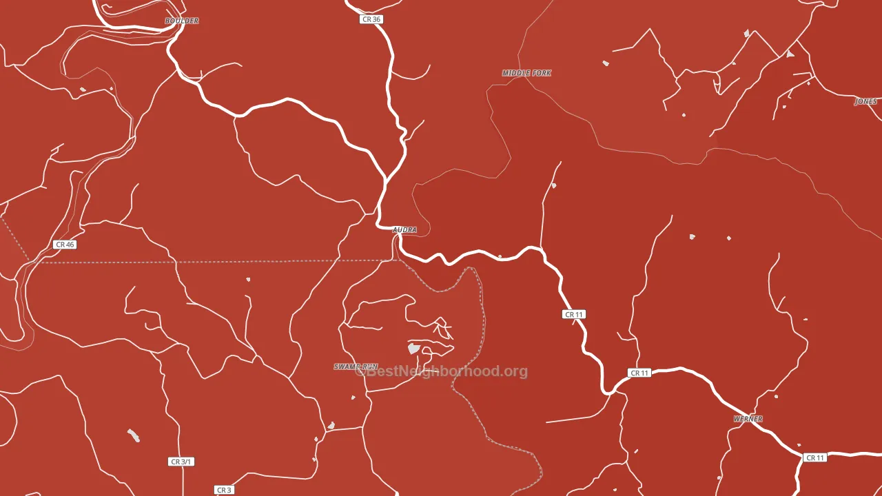 Audra, WV block-group political-lean map