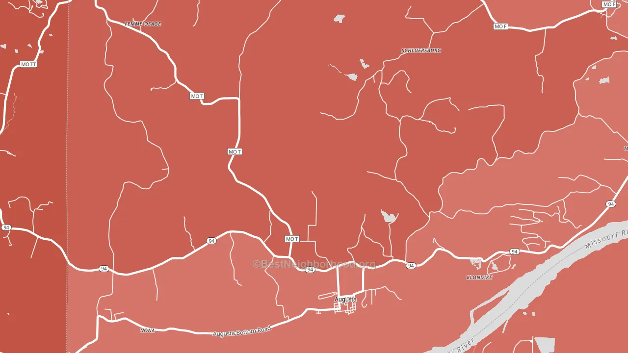 Augusta, MO block-group political-lean map
