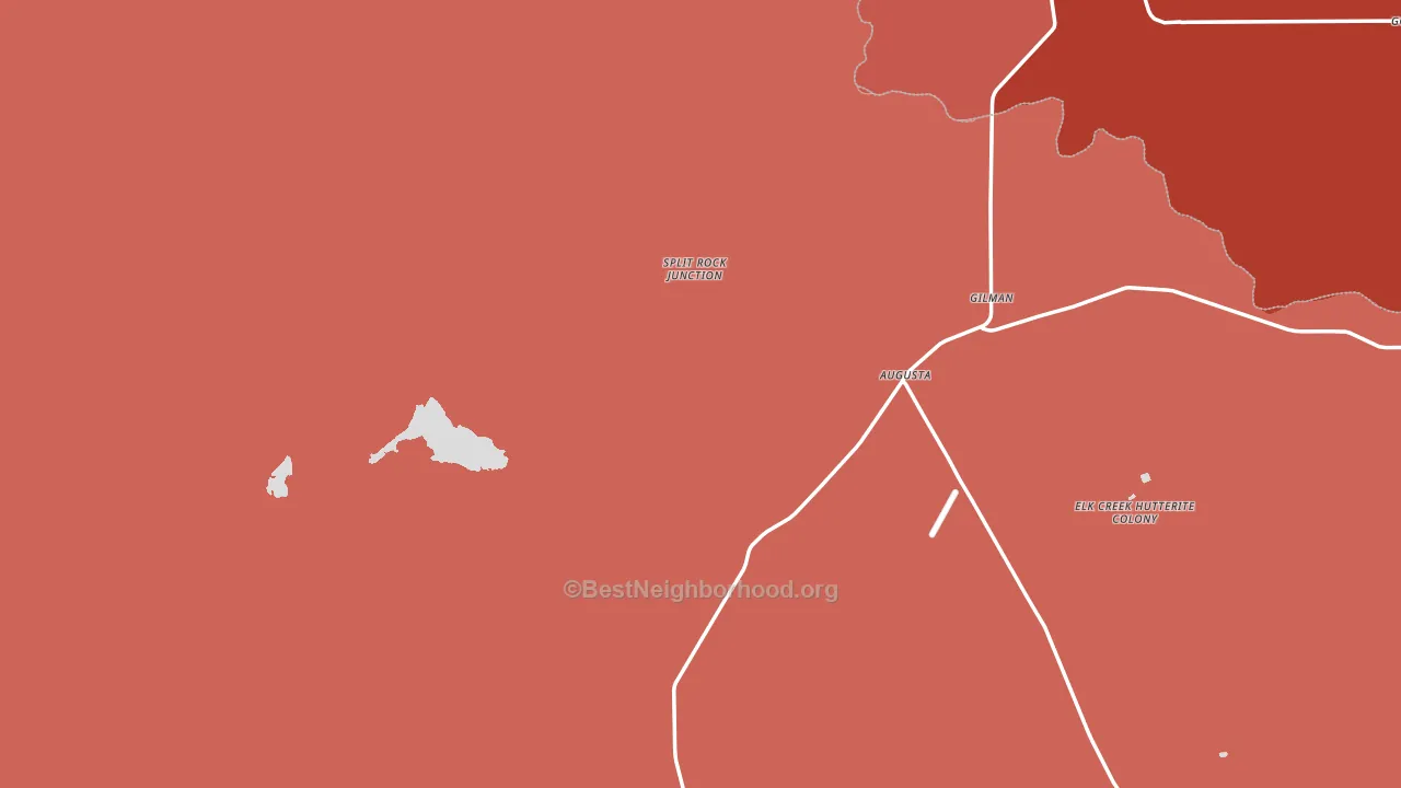 Augusta, MT block-group political-lean map