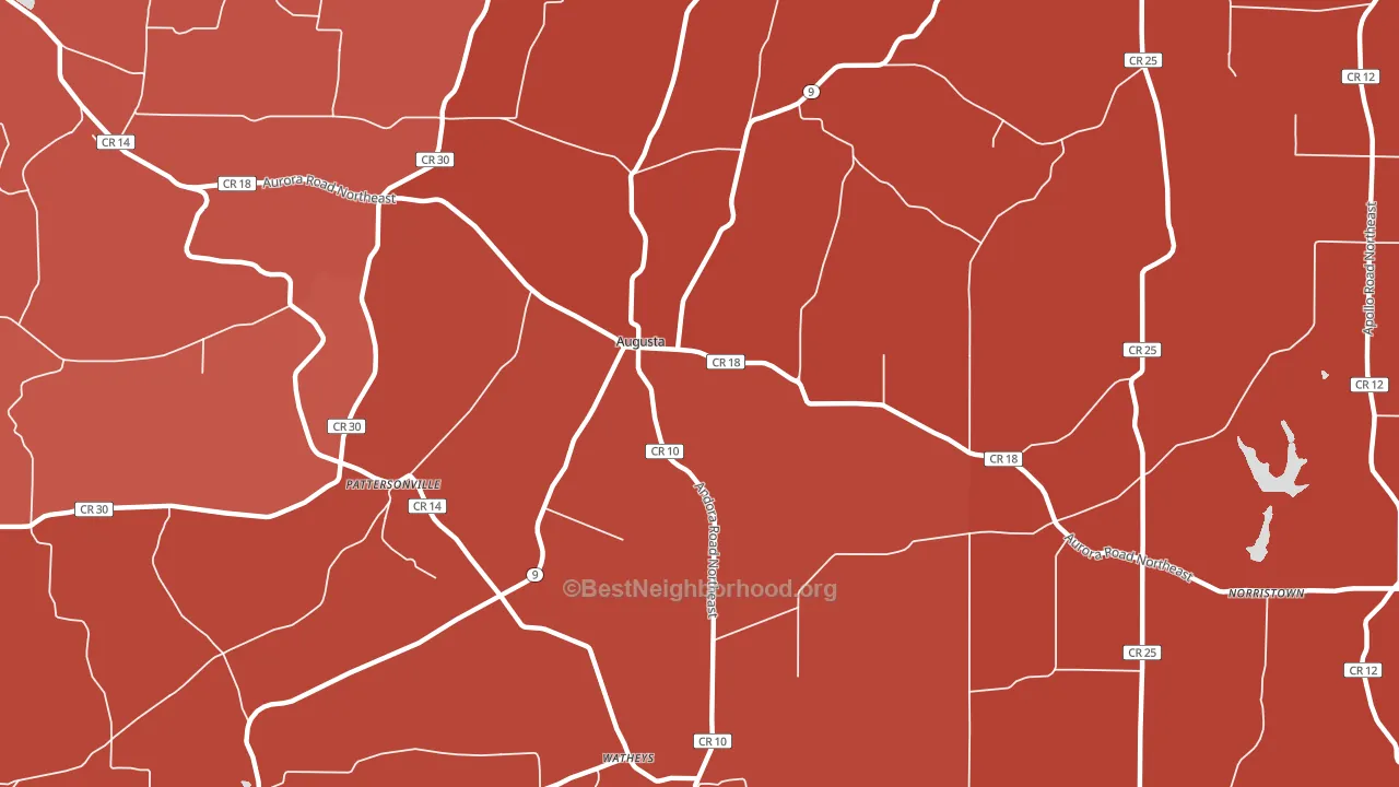 Augusta, OH block-group political-lean map