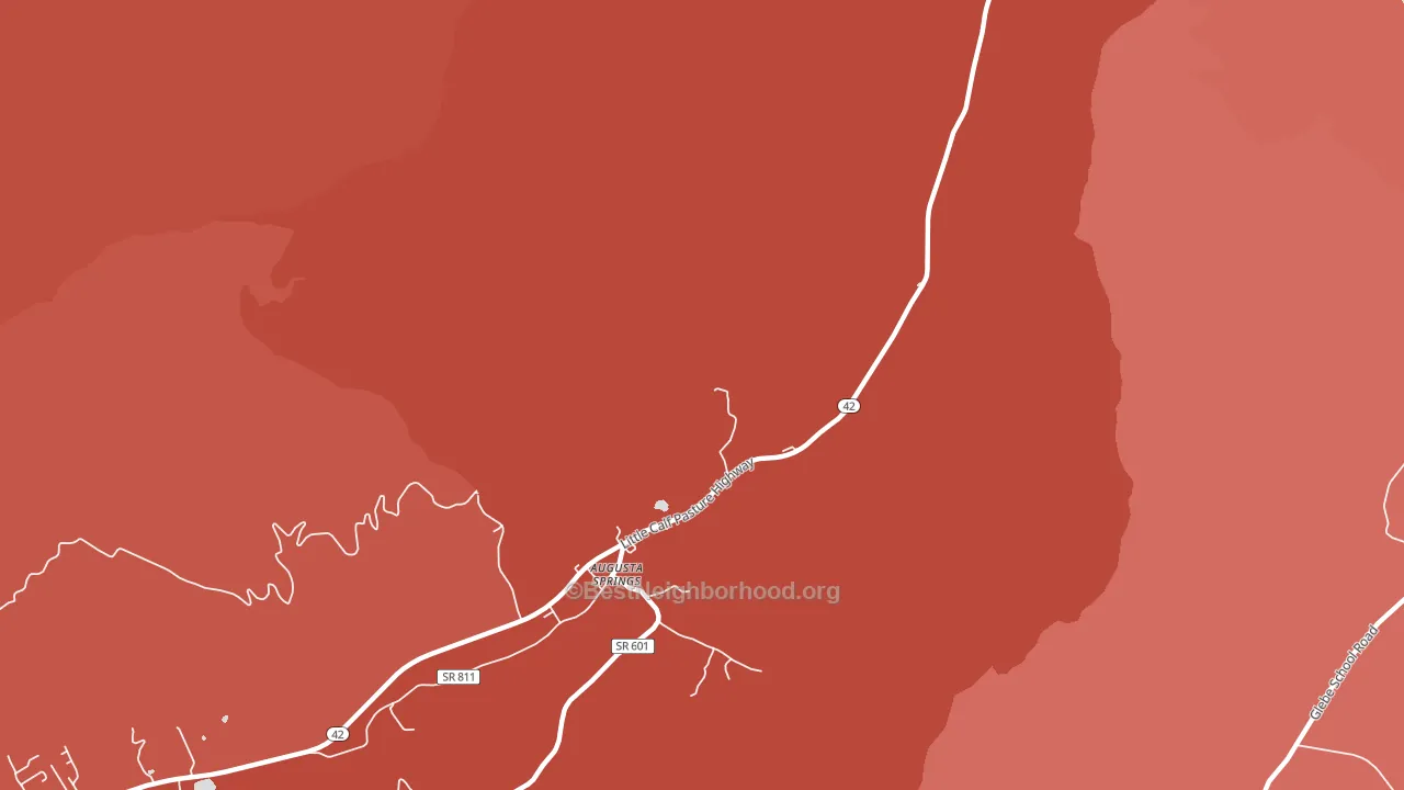 Augusta Springs, VA block-group political-lean map