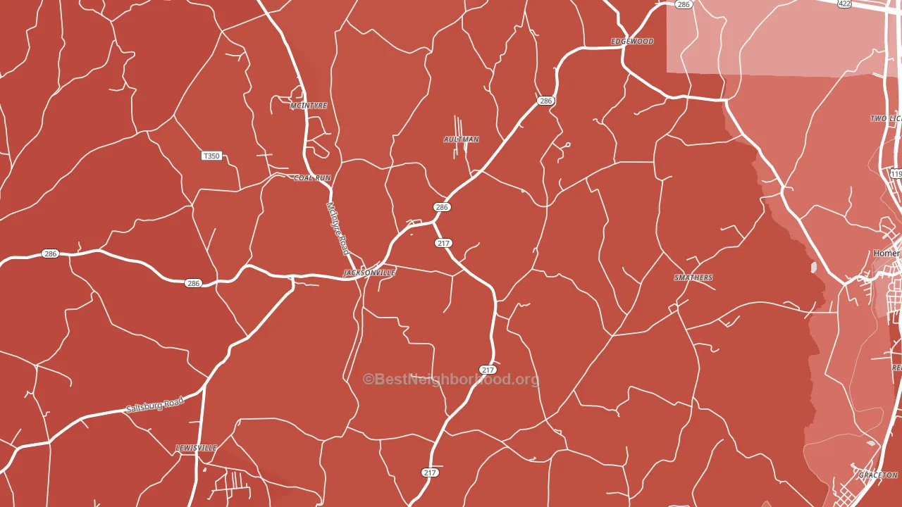 Aultman, PA block-group political-lean map