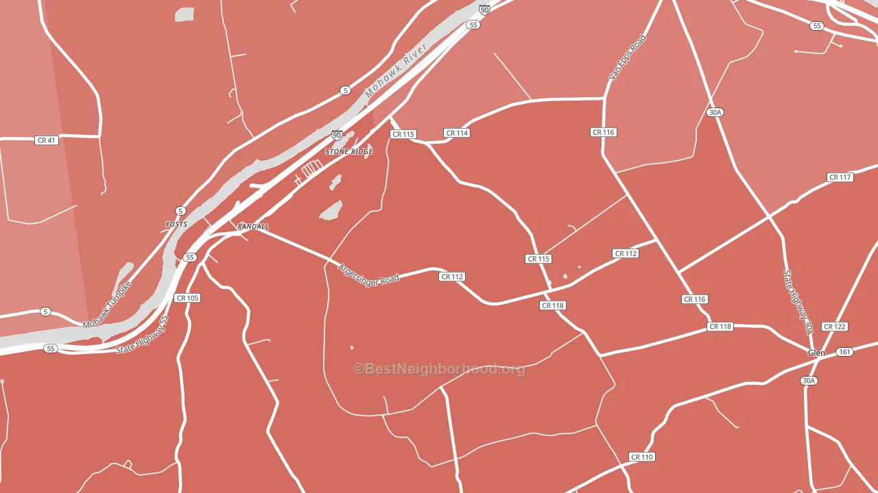 Auriesville, NY block-group political-lean map