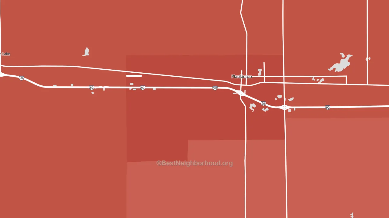 Aurora County, SD block-group political-lean map