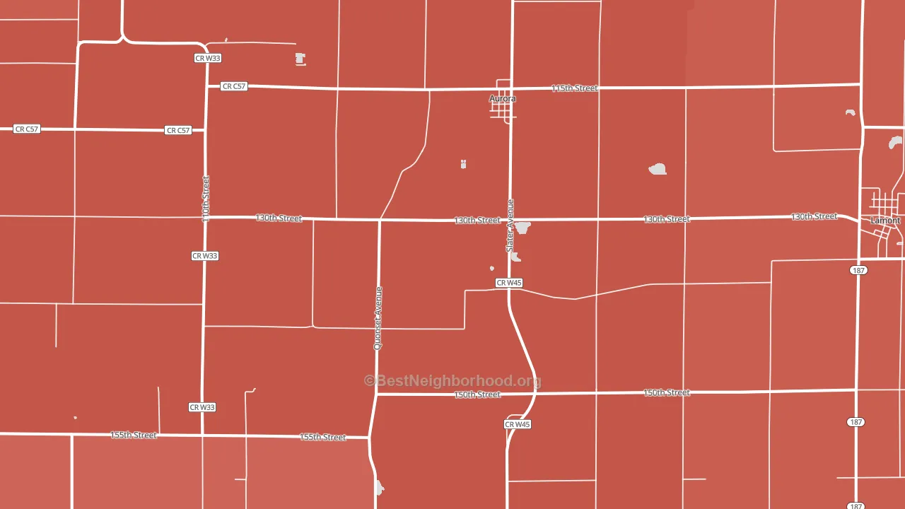 Aurora, IA block-group political-lean map