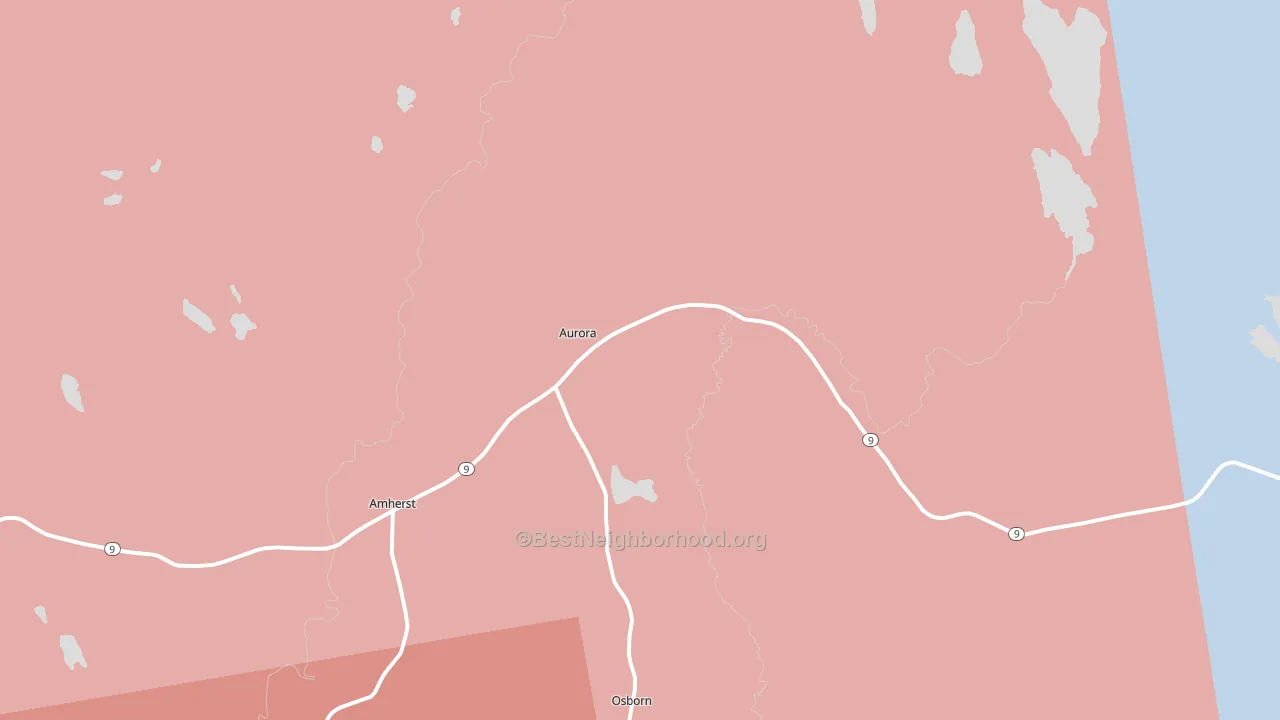 Aurora, ME block-group political-lean map