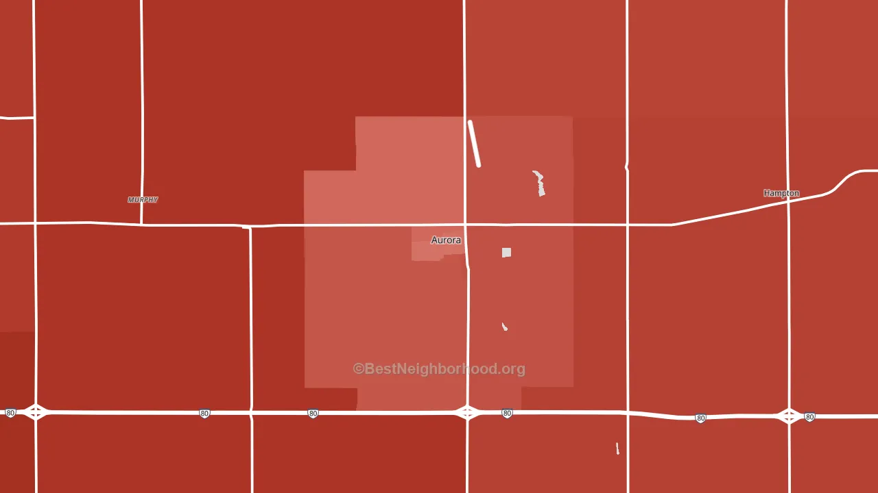 Aurora, NE block-group political-lean map