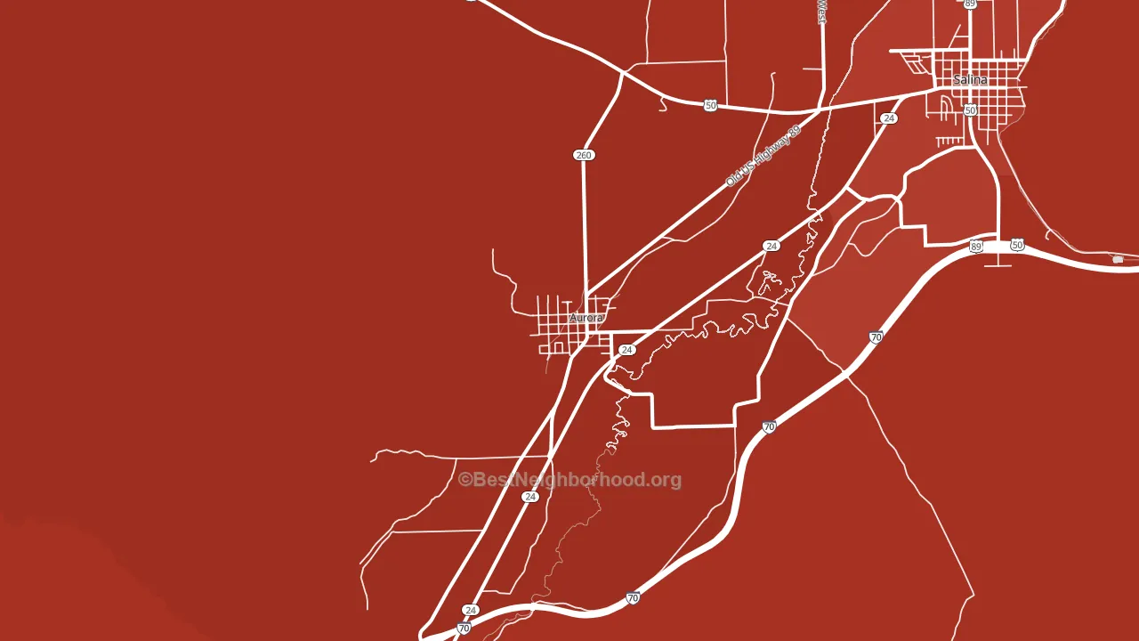 Aurora, UT block-group political-lean map