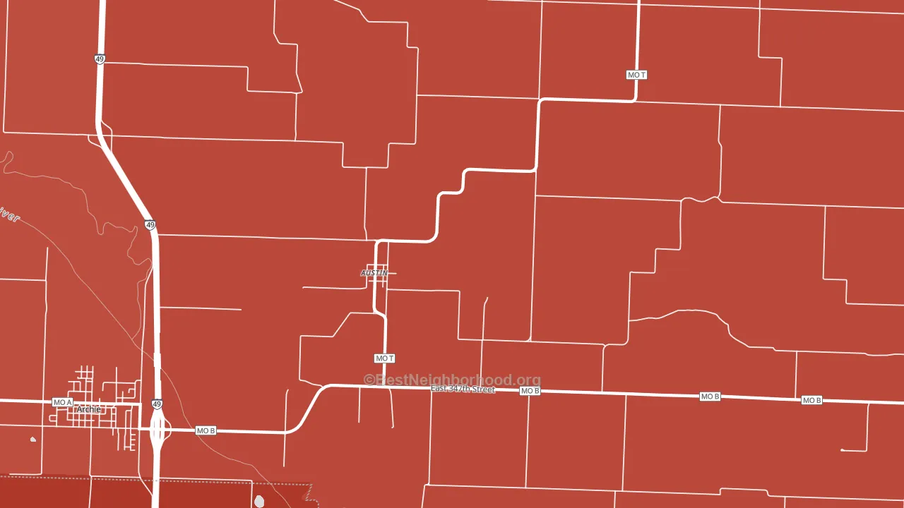 Austin, MO block-group political-lean map