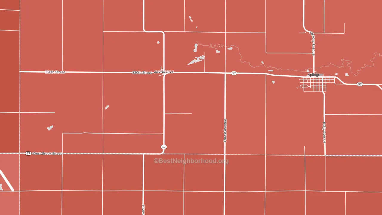 Austinville, IA block-group political-lean map