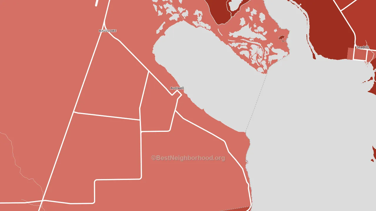 Austwell, TX block-group political-lean map
