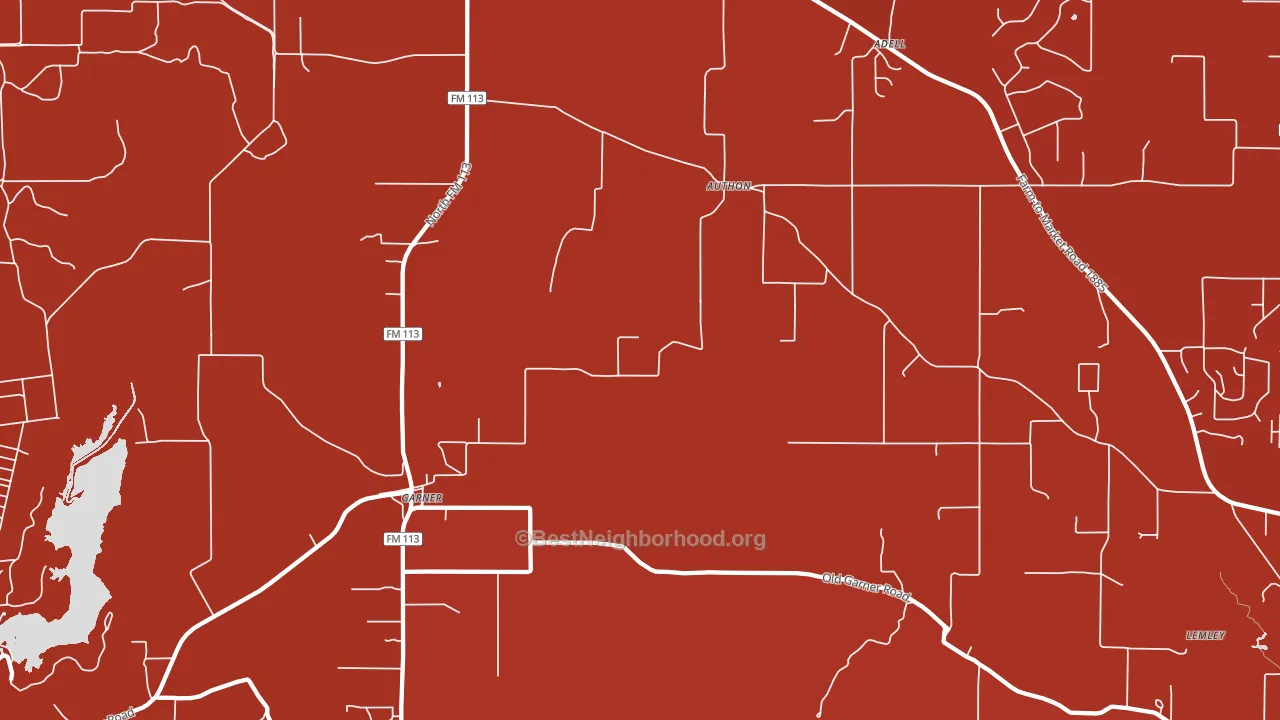 Authon, TX block-group political-lean map