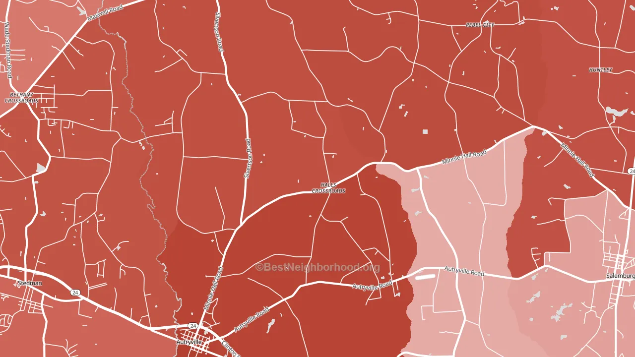 Autryville, NC block-group political-lean map