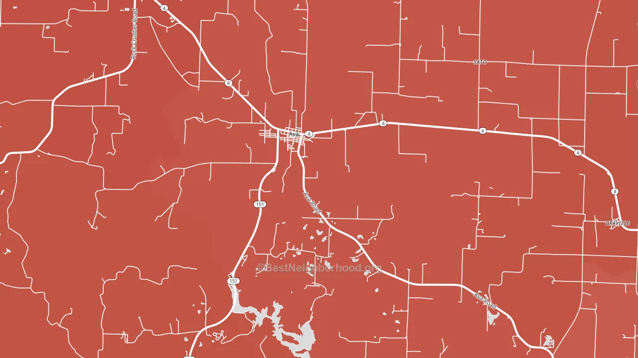Ava, IL block-group political-lean map