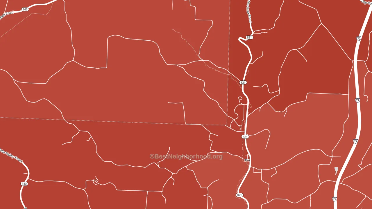 Ava, OH block-group political-lean map
