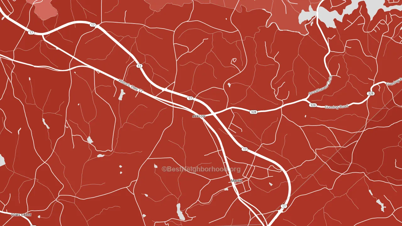 Avalon, GA block-group political-lean map