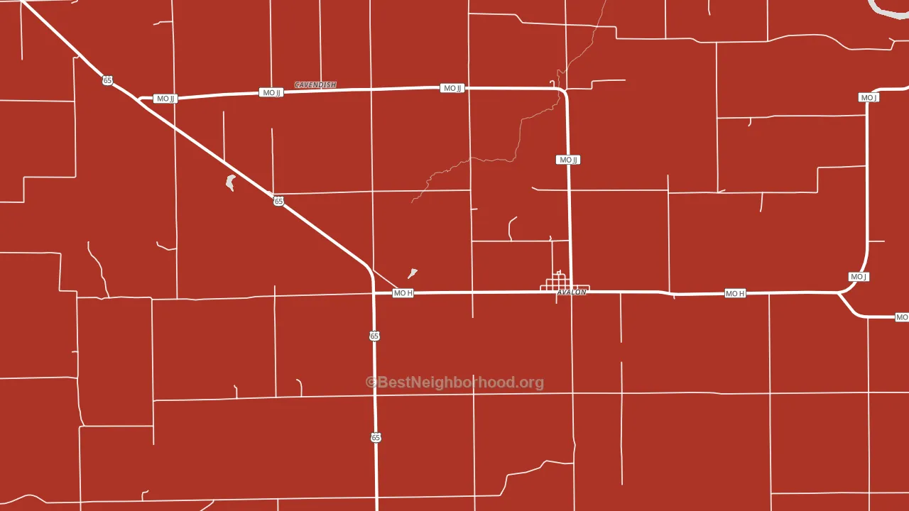 Avalon, MO block-group political-lean map