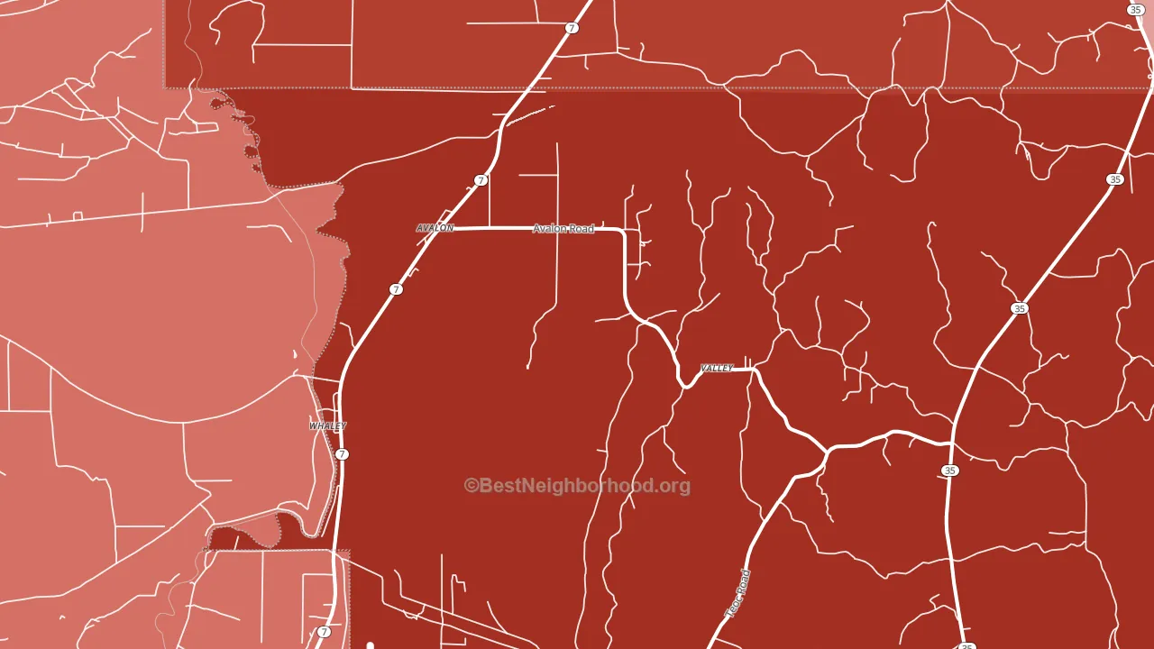 Avalon, MS block-group political-lean map