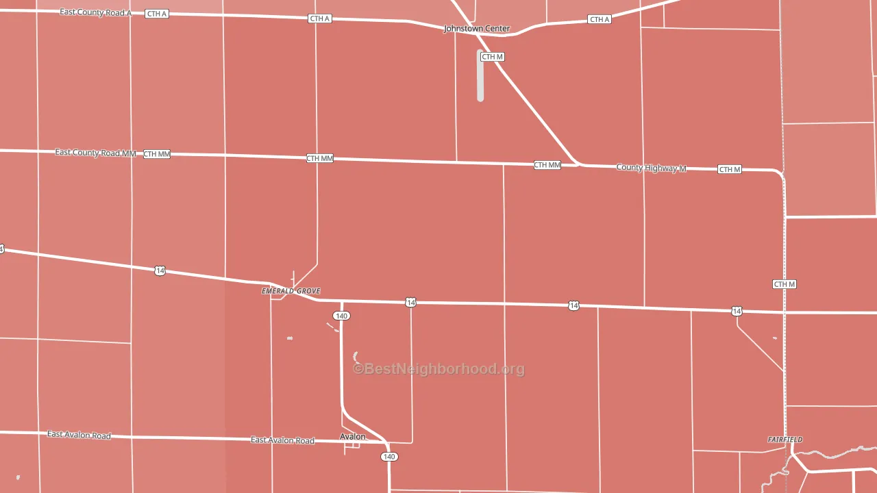 Avalon, WI block-group political-lean map