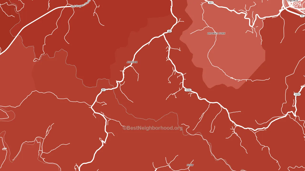 Avawam, KY block-group political-lean map