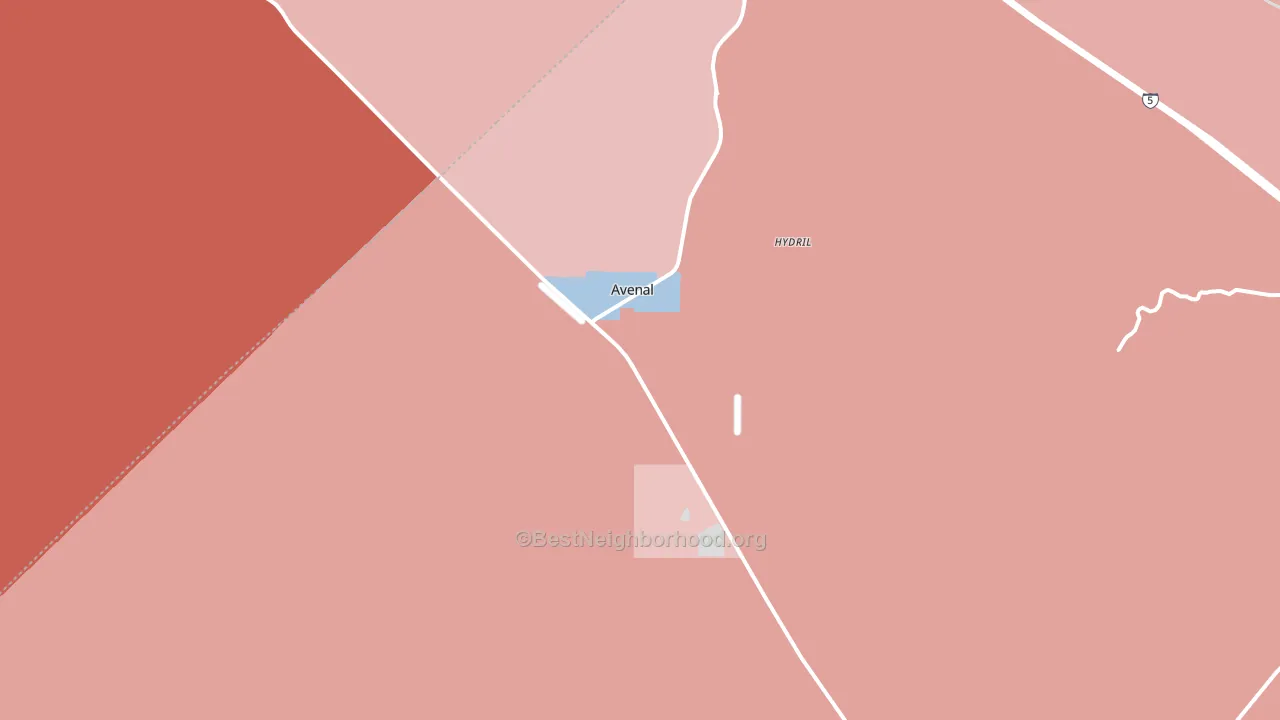 Avenal, CA block-group political-lean map