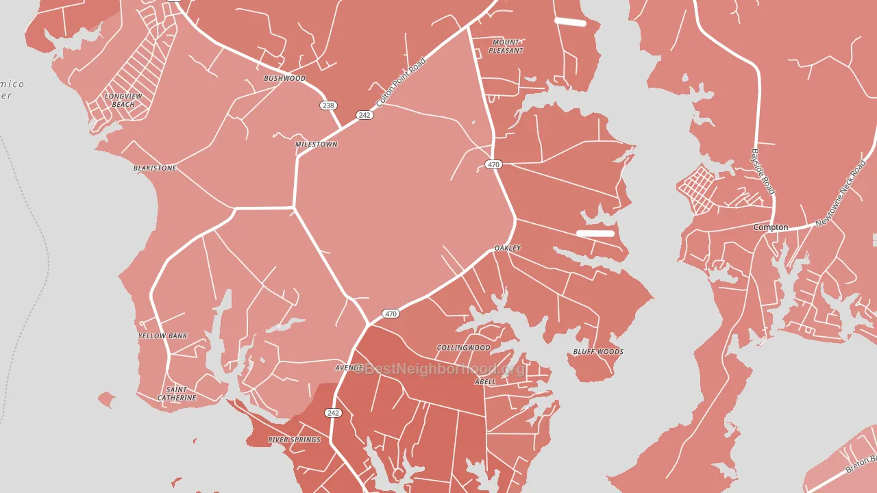 Avenue, MD block-group political-lean map